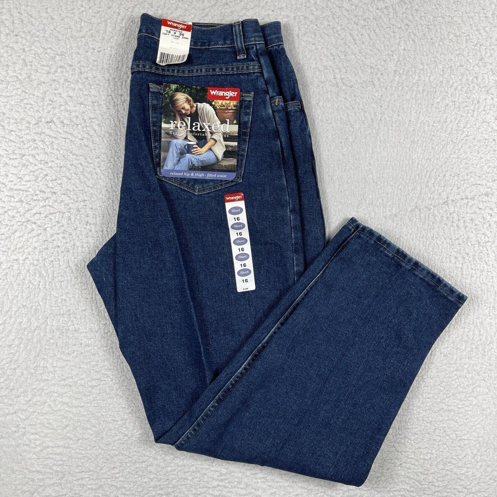 Wrangler Jeans Womens 16x30 Short Mom Blue Denim Relaxed Cowgirl Farm Country